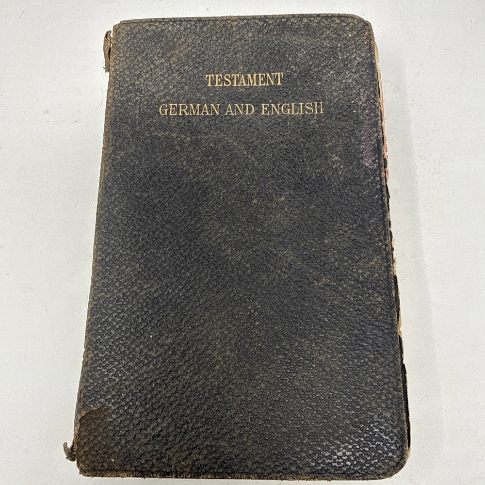 Antique 1895 Testament German and English Bible Significant Wear See All Pics